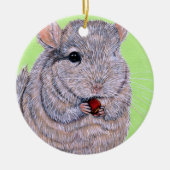 Cudly Nibbling Chinchilla Malerei Keramik Ornament (Vorne)