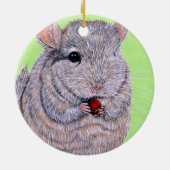 Cudly Nibbling Chinchilla Malerei Keramik Ornament (Hinten)