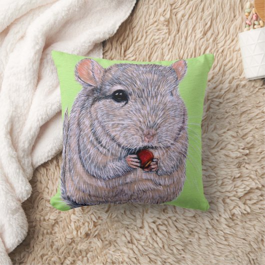 Cudly Nibbling Chinchilla Malerei Kissen (Decke)