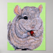 Cudly Nibbling Chinchilla Malerei Poster (Vorne)