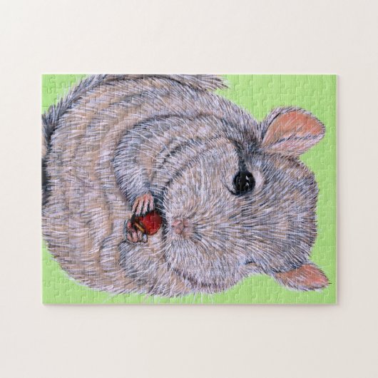 Cudly Nibbling Chinchilla Malerei Puzzle (Horizontal)