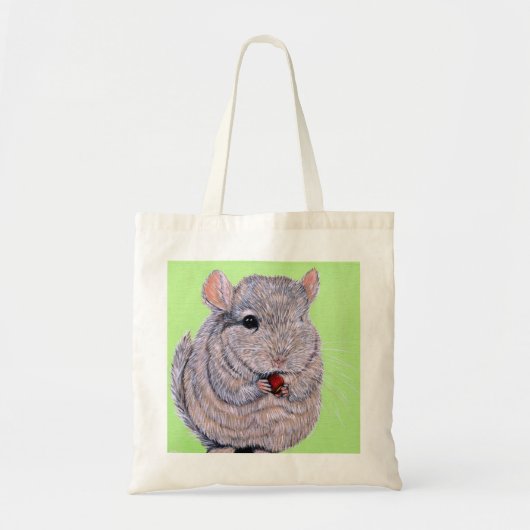 Cudly Nibbling Chinchilla Malerei Tragetasche (Vorne)