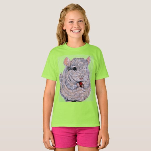 Cudly Nibbling Chinchilla Painting T - Shirt (Vorne ganz)