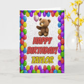 Cudly Niedlich Teddy Bear Gruß Geburtstag glücklic Karte (Gelbe Blume)