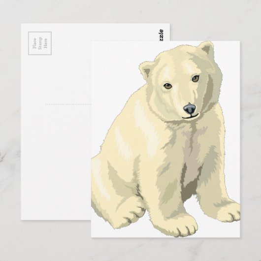 Cudly Polar Bär Postkarte (Vorne/Hinten)
