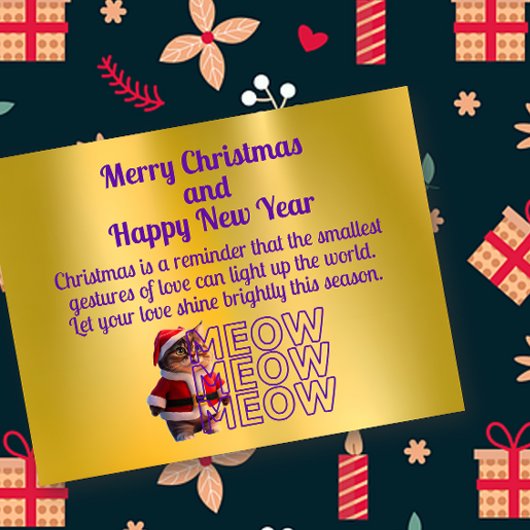 Cudly Santa Cat Weihnachtspostkarte Postkarte