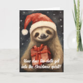 Cudly Sloth Santa Weihnachtskarte Karte (Vorderseite)