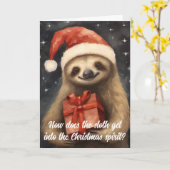 Cudly Sloth Santa Weihnachtskarte Karte (Gelbe Blume)
