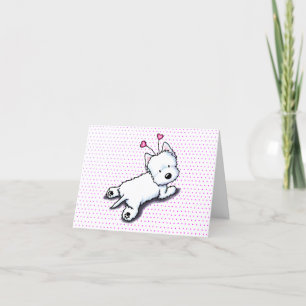 Cudly Westie Valentine Note Card Feiertagskarte