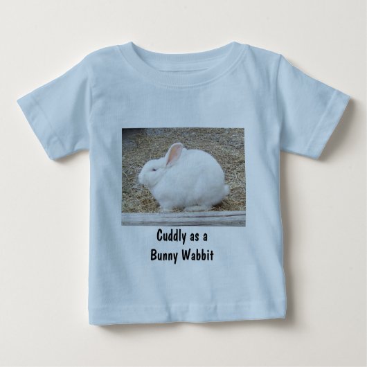 Cudly White Bunny Baby T-shirt (Vorderseite)
