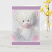 Cudly White Teddy Bear Karte (Gelbe Blume)