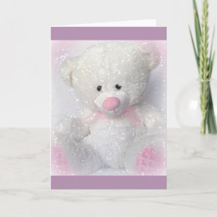 Cudly White Teddy Bear Karte