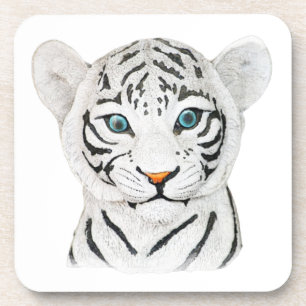 Cudly White Tiger Art - Niedliche Wildlife Art Getränkeuntersetzer
