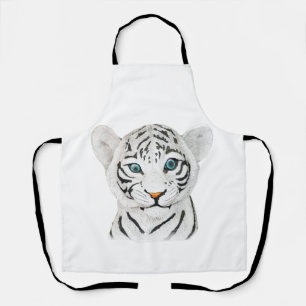 Cudly White Tiger Art - Niedliche Wildlife Art Schürze