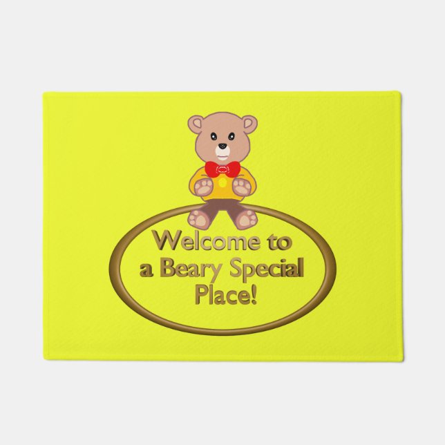 Cudly Yellow Popcorn Anime Teddy Bear Door Mat Fußmatte (Vorderseite)