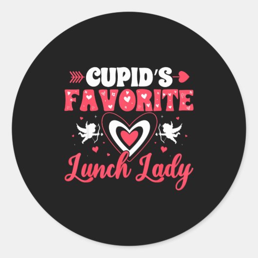Cuds Favorite Lunch Lady Valentine Day Love Lunch Runder Aufkleber (Vorderseite)