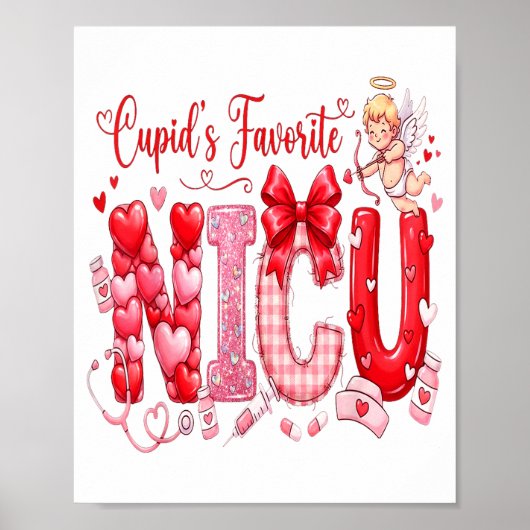 Cuds Favorite Nurse Nicu Valentines Day Shirt Nurs Poster (Vorne)
