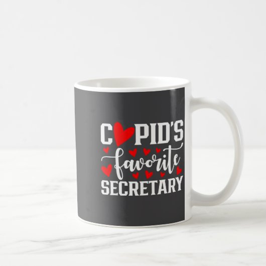 Cud's Favorite Secretary Cute Heart Valentine's Da Kaffeetasse (Rechts)