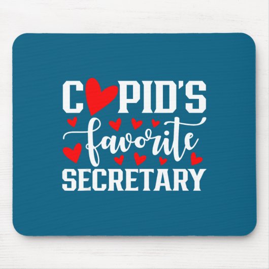 Cud's Favorite Secretary Cute Heart Valentine's Da Mousepad (Vorne)