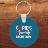 Cud's Favorite Secretary Cute Heart Valentine's Da Schlüsselanhänger (Vorderseite)