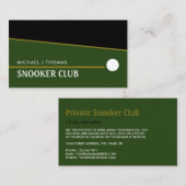 Cue Ball, Snooker Club, Pool/Snooker Player Visitenkarte (Vorne/Hinten)