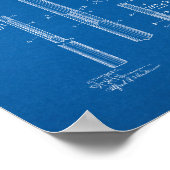 Cue for Billiards and like Games Patent - Blueprin Poster (Ecke)