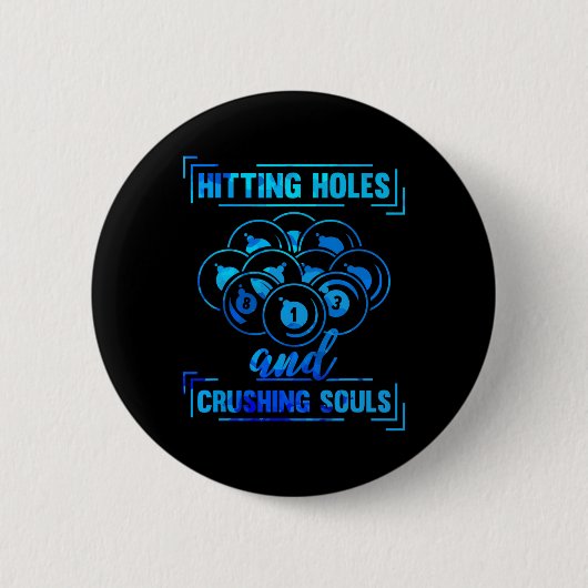 Cue Funny Billiards Pool Player Funny Button (Vorderseite)