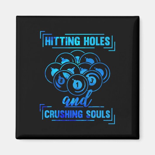Cue Funny Billiards Pool Player Funny Magnet (Vorne)
