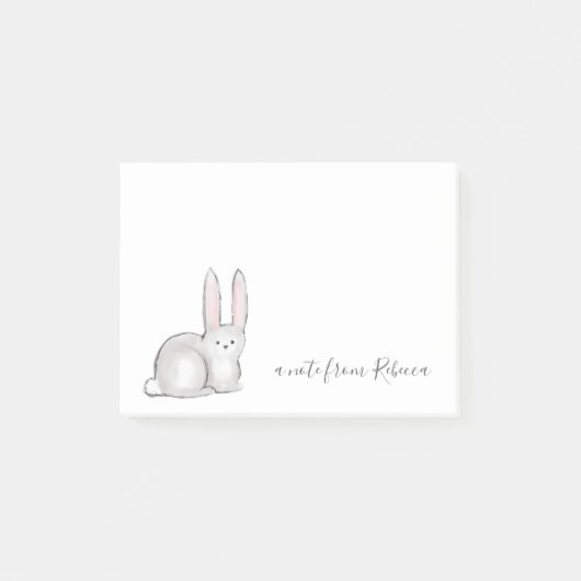 Cue Little Bunny Rabbit Custom Text Post-it Klebezettel (Vorderseite)