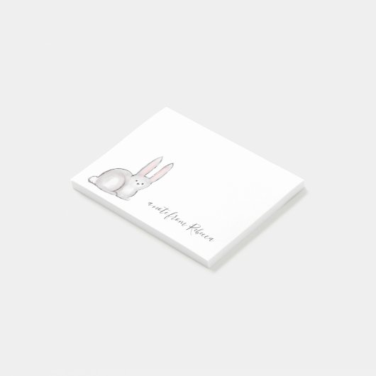 Cue Little Bunny Rabbit Custom Text Post-it Klebezettel (angewinkelt)