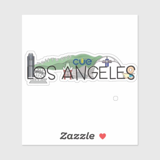 CUE Los Angeles Custom-Cut Vinyl Sticker (Blatt)