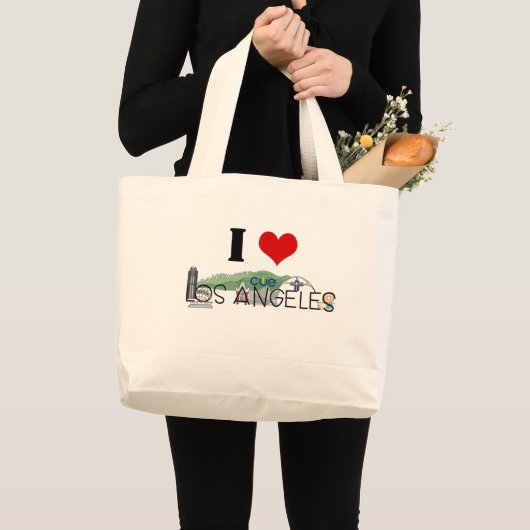 CUE Los Angeles Jumbo Tote Bag Stoffbeutel (Vorderseite (Produkt))