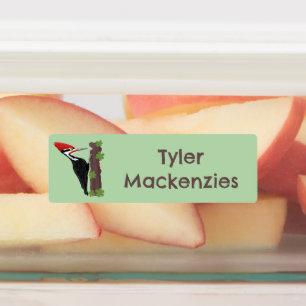 Cue lustig Pileated Specker Cartoon personalisiert Etiketten