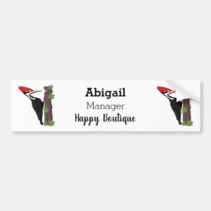 Cue lustige Pileated Woodpecker Cartoon Illustrati Autoaufkleber