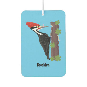 Cue lustige Pileated Woodpecker Cartoon Illustrati Autolufterfrischer