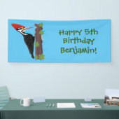 Cue lustige Pileated Woodpecker Cartoon Illustrati Banner (Messe)