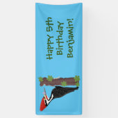 Cue lustige Pileated Woodpecker Cartoon Illustrati Banner (Vertikal)