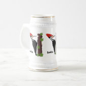 Cue lustige Pileated Woodpecker Cartoon Illustrati Bierglas (Vorderseite Links)