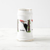 Cue lustige Pileated Woodpecker Cartoon Illustrati Bierglas (Mittel)