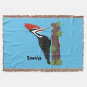 Cue lustige Pileated Woodpecker Cartoon Illustrati Decke (Vorderseite)