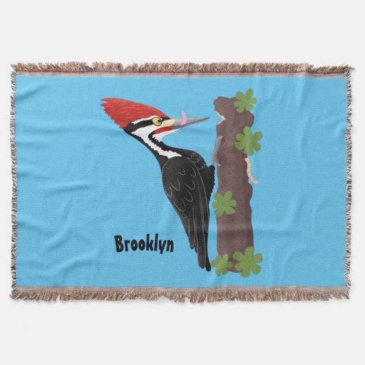 Cue lustige Pileated Woodpecker Cartoon Illustrati Decke (Vorderseite)