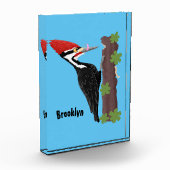 Cue lustige Pileated Woodpecker Cartoon Illustrati Fotoblock (Links)