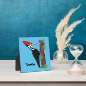 Cue lustige Pileated Woodpecker Cartoon Illustrati Fotoplatte (InSitu)