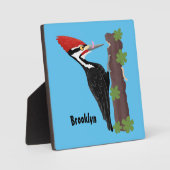 Cue lustige Pileated Woodpecker Cartoon Illustrati Fotoplatte (Vorderseite)
