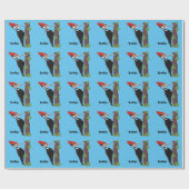 Cue lustige Pileated Woodpecker Cartoon Illustrati Geschenkpapier (Flach)