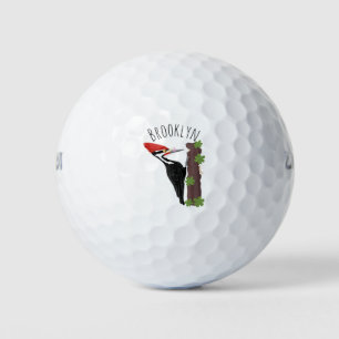 Cue lustige Pileated Woodpecker Cartoon Illustrati Golfball