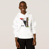 Cue lustige Pileated Woodpecker Cartoon Illustrati Hoodie (Vorne ganz)