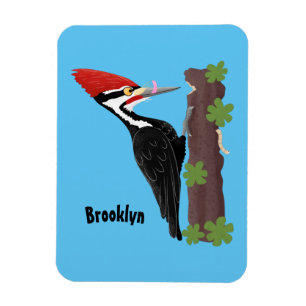 Cue lustige Pileated Woodpecker Cartoon Illustrati Magnet