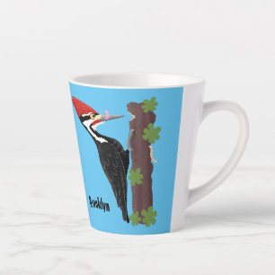 Cue lustige Pileated Woodpecker Cartoon Illustrati Milchtasse