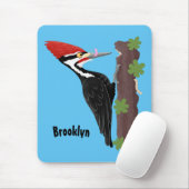 Cue lustige Pileated Woodpecker Cartoon Illustrati Mousepad (Mit Mouse)